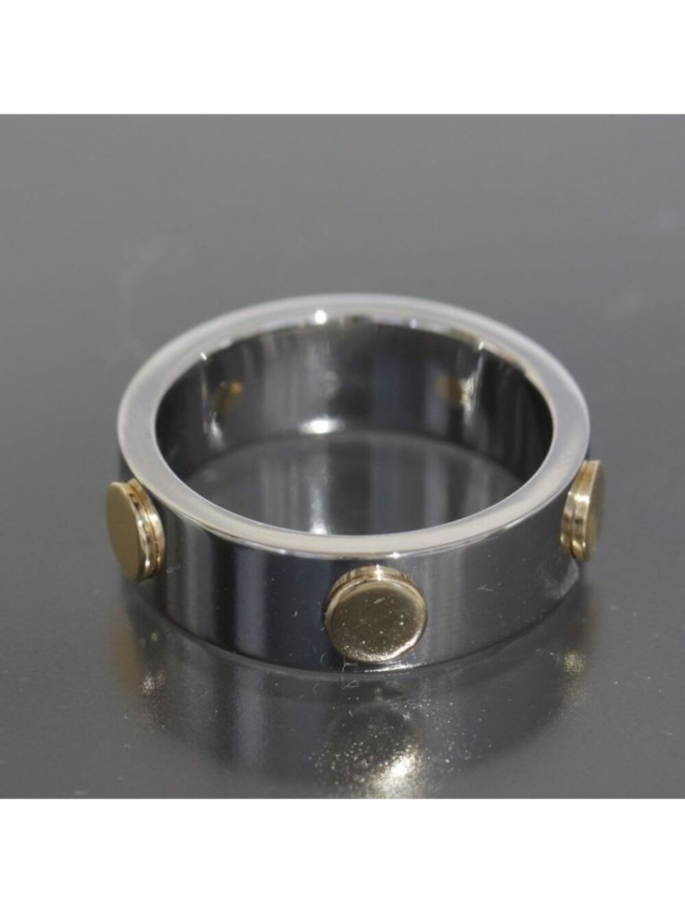Gucci Inox Ring No 18 750 Gold Steel E0863 - Picture 3 of 7